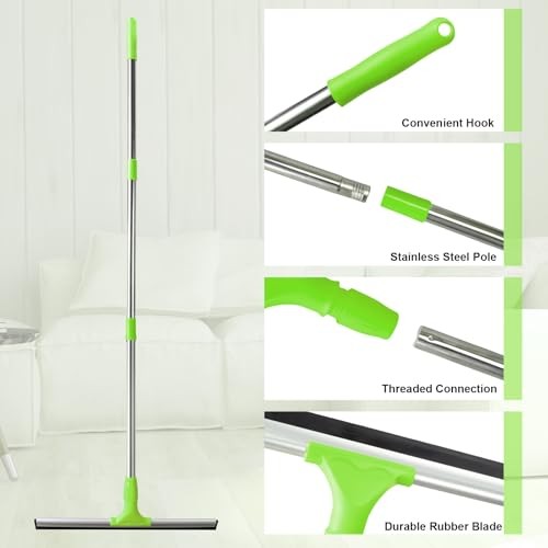 17.2&Prime;Professional Floor Scrubber Shower Squeegee,Double Flexible Rubber