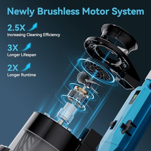 Cordless Pool Vacuum with Telescopic Pole 30 GPM Suction