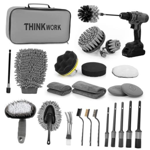 Car Detailing Kit, Car Detailing Brush Set, Car Cleaning Drill Brush Kit 27PCS