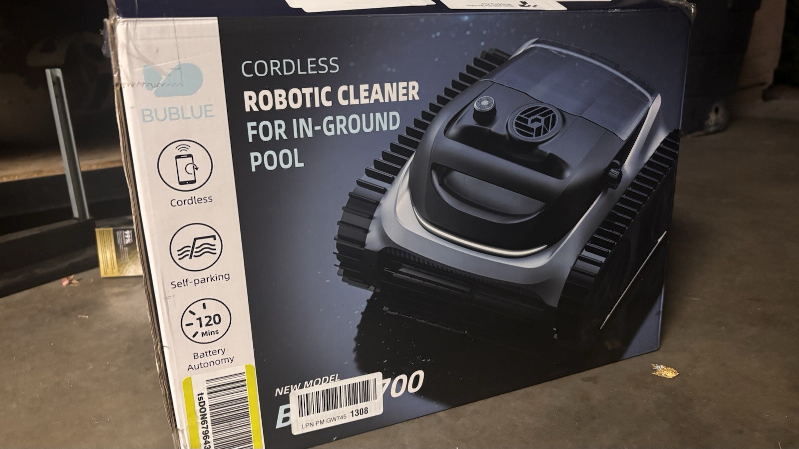BUBLUE Bubot 700 Cordless Robotic Pool Cleaner, Smart Navigation, 210min, Obsid…