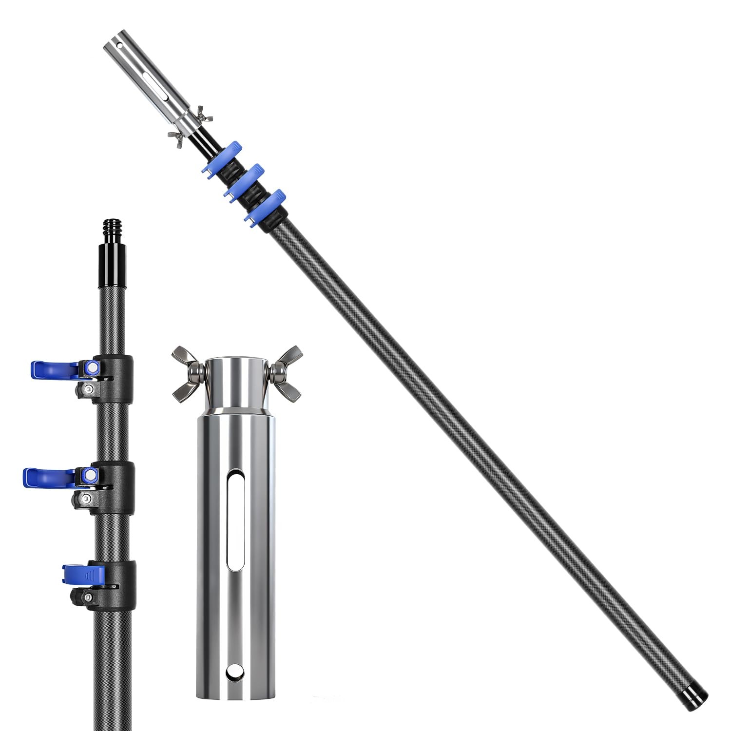 DOBEN Carbon Fiber Pool Pole, 16FT Heavy Duty Telescopic Pool Pole, Universal…