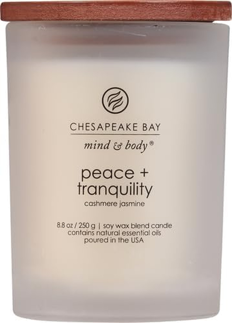 Scented Candle Peace + Tranquility (Cashmere Jasmine) Medium Jar Home Décor
