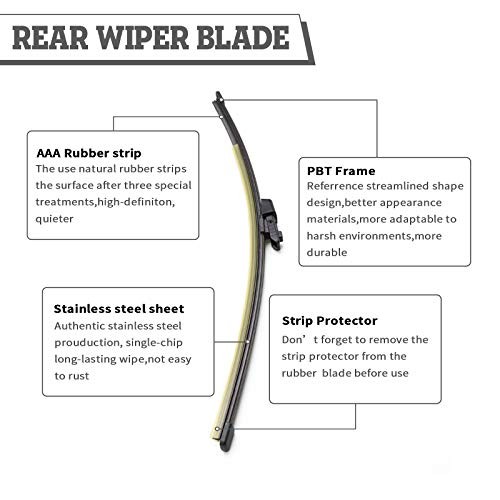 Rear Wiper Arm & Blade Kit,Exact-Fit Replacement for Ford Expedition 16-17