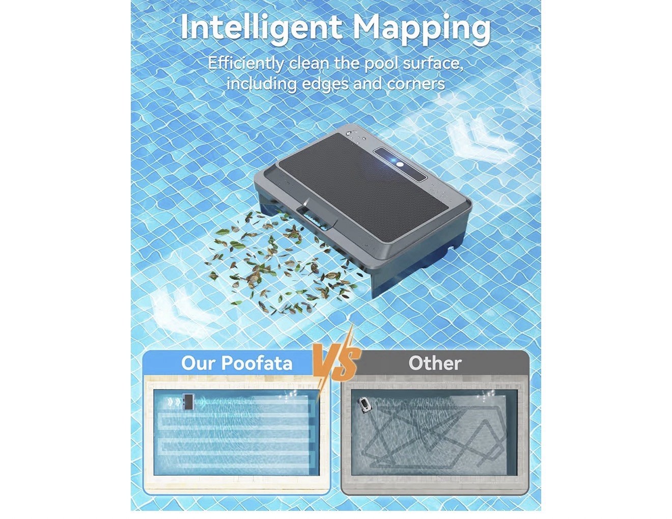 amazen F1T Solar Robotic Pool Skimmer, Remote/App, Self-Docking, Gray