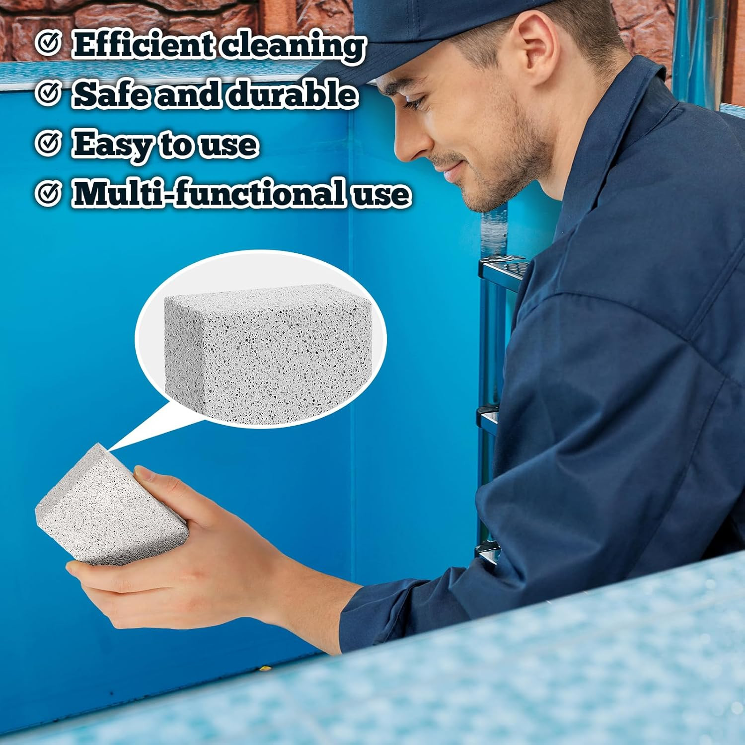 6PCS Swimming Pool Pumice Stone for Cleaning Tiles,Stone Cleaning Block,Scour St