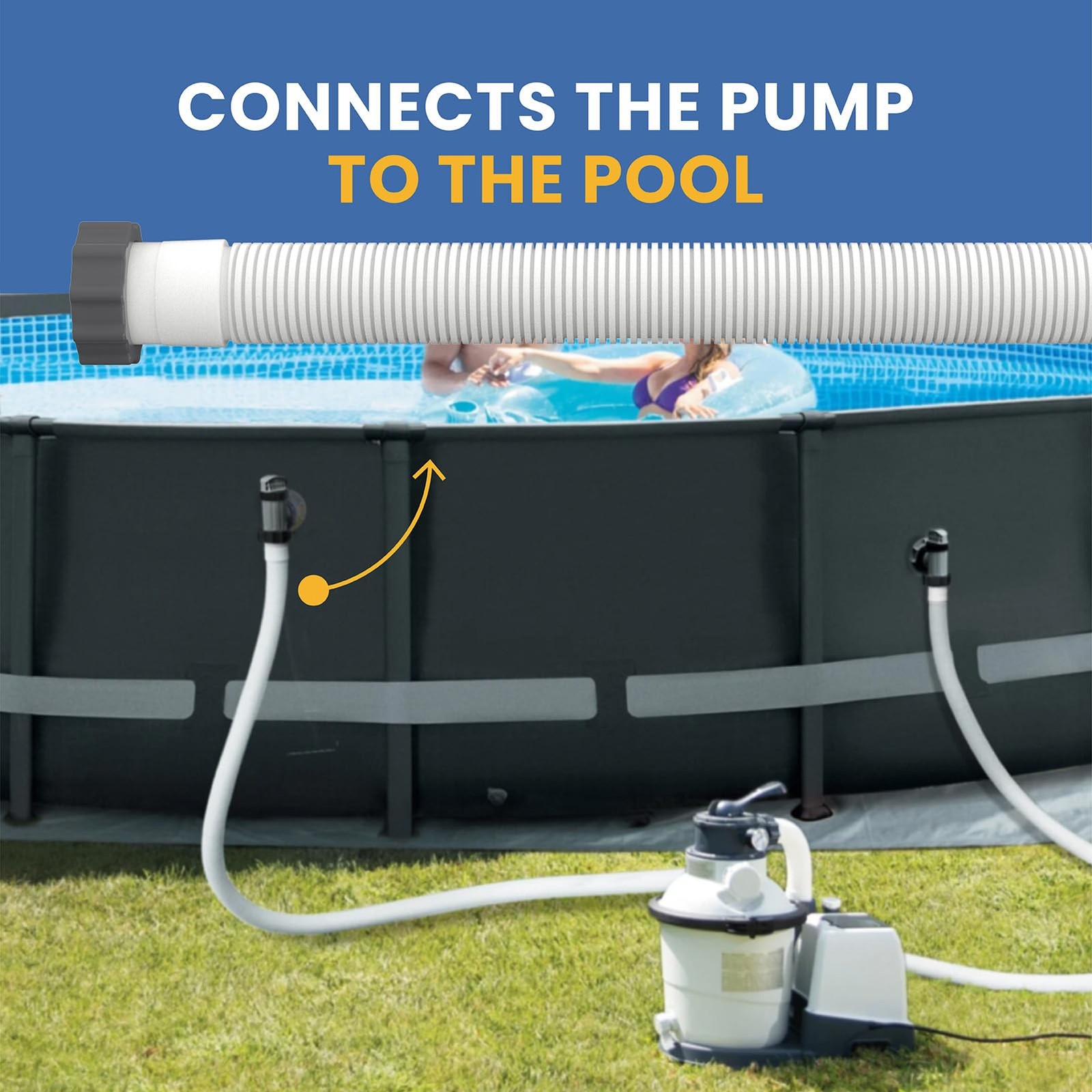Pokin 1.5 Inch Pool Pool Pump Hose For Above Ground Pools1-1/2 Filter Pump Hose