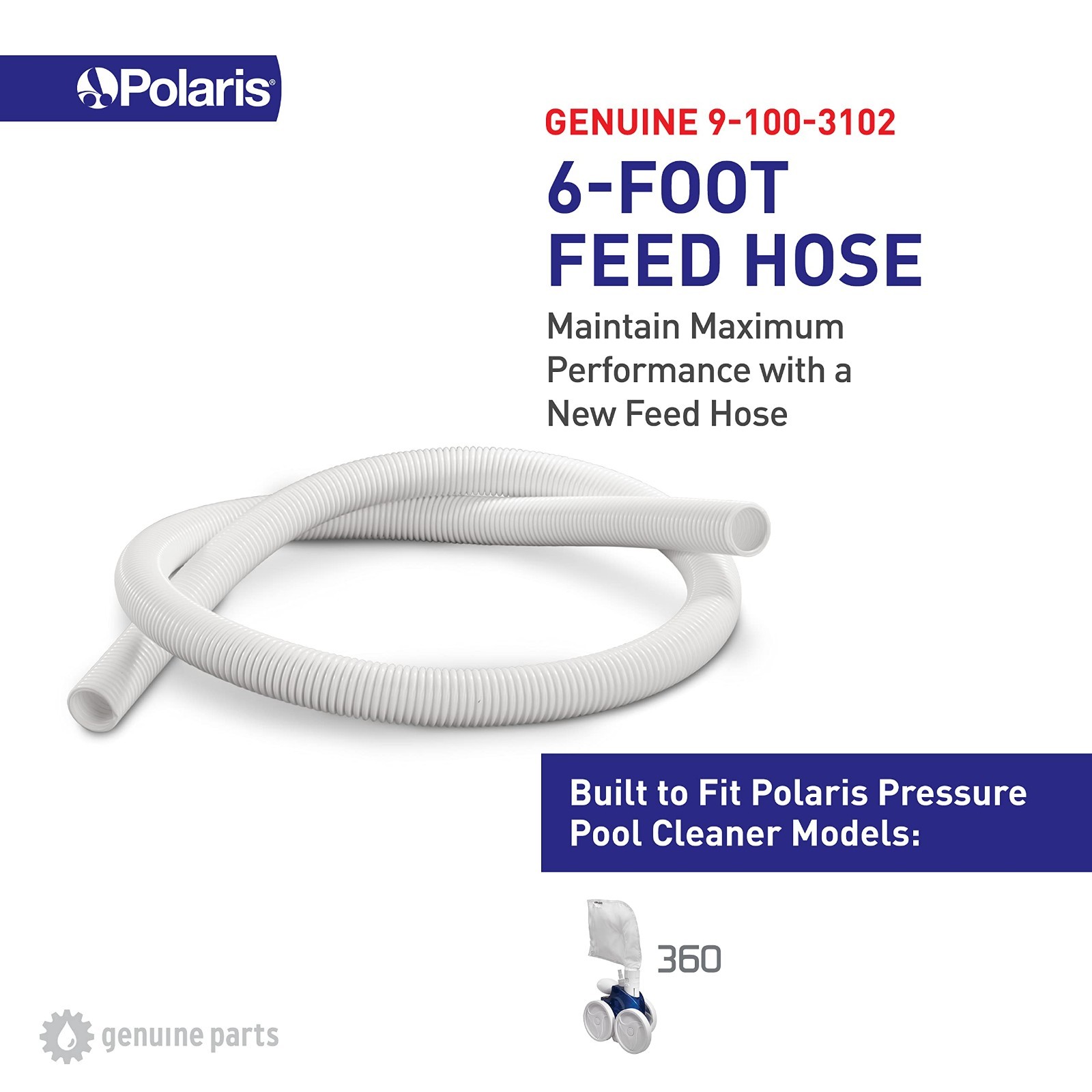 6ft Feed Hose for 360 Pressure-Side Pool Cleaner | Replacement Parts & Accessori
