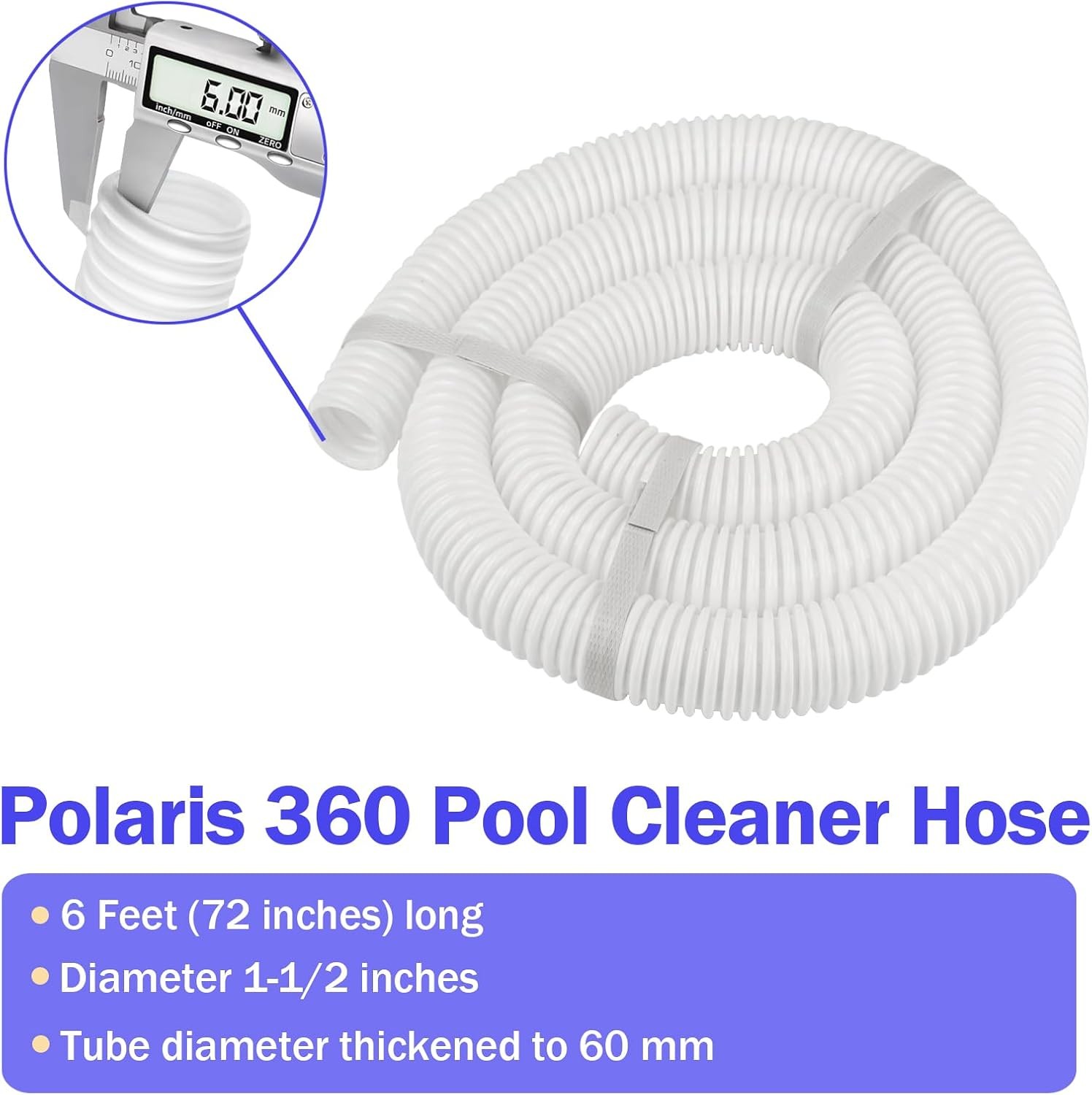 2xReplacement for Polaris 360 Pool Cleaner 6-Ft Cuff-less Feed Hose 9-100-3102