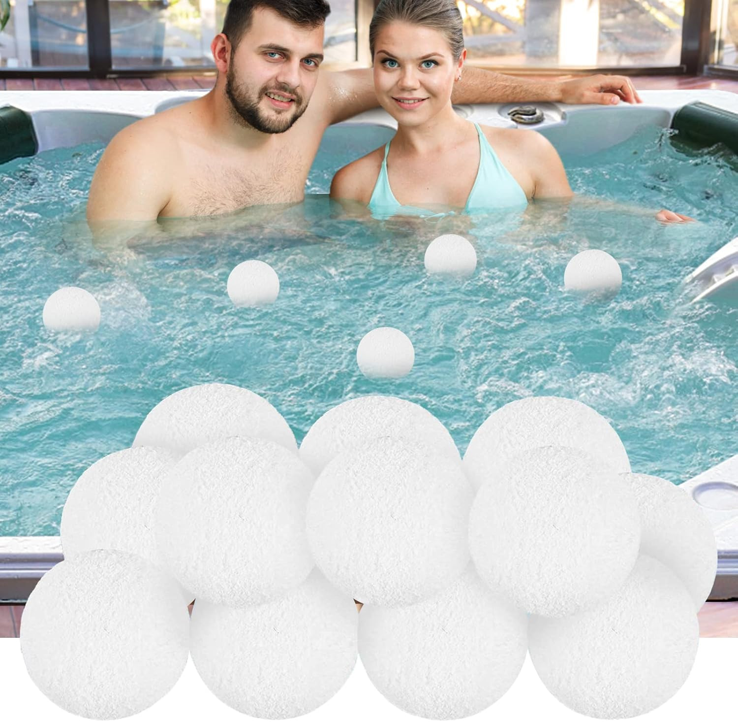12 Pack Reusable Scum Eliminating Sponge Balls Washable Oil Absorbing Floating P