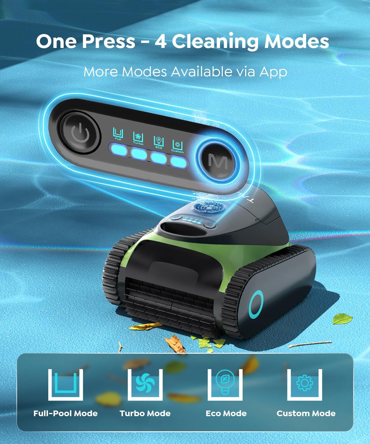 TALOSBO C1 Robotic Pool Cleaner Wall Climbing Waterline Scrubbing Turquoise