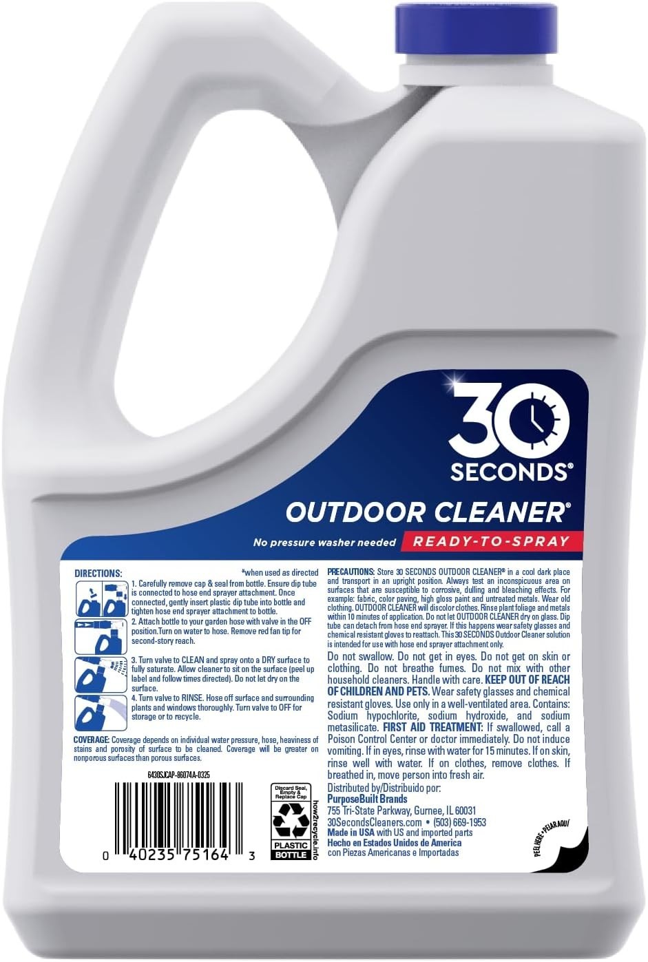 Vinyl Siding & Brick Cleaner – 64oz Spray Bottles (2 Pack)