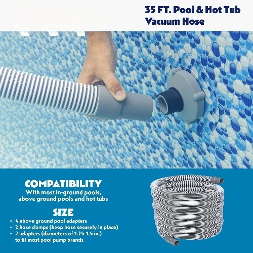 35&prime; Pool & Hot Tub Cleaning Hose