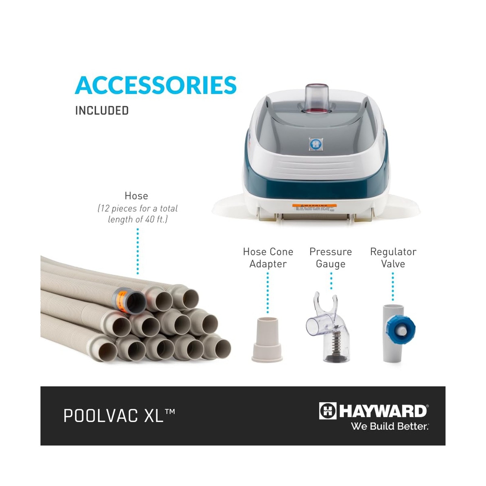 Hayward W32025ADC PoolVac XL Automatic Inground Pool Vacuum Cleaner, Suction …