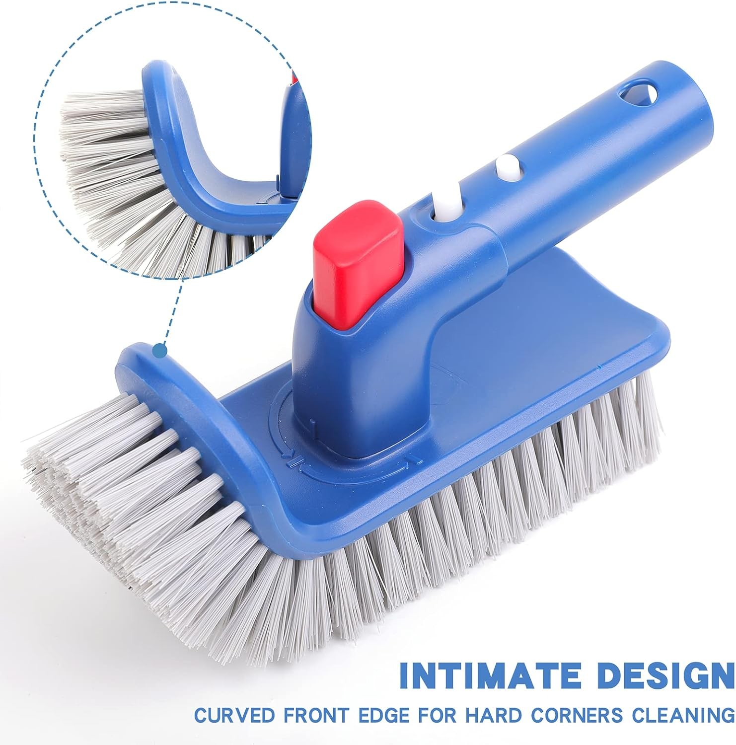 Rotatable Pool Brush Head Curved Hand Scrub Brushes for Corner Steps Hot Tub