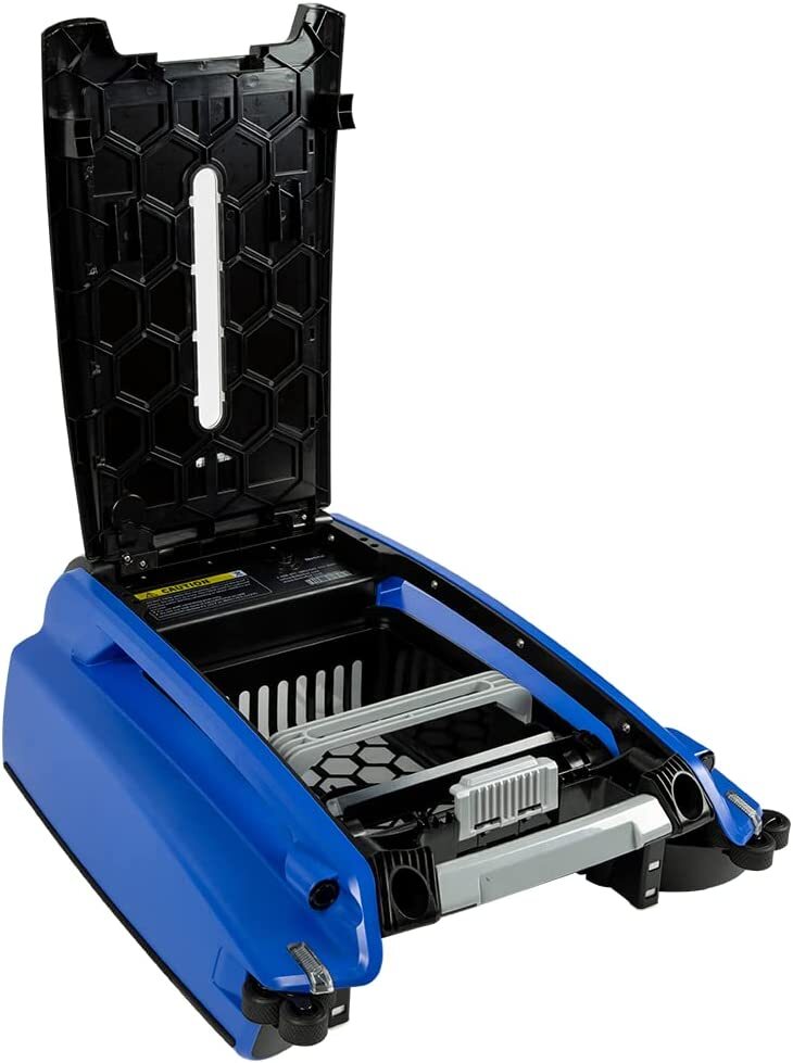 Blue Solar Powered Automatic Robotic Pool Skimmer with Enhanced Core Durability