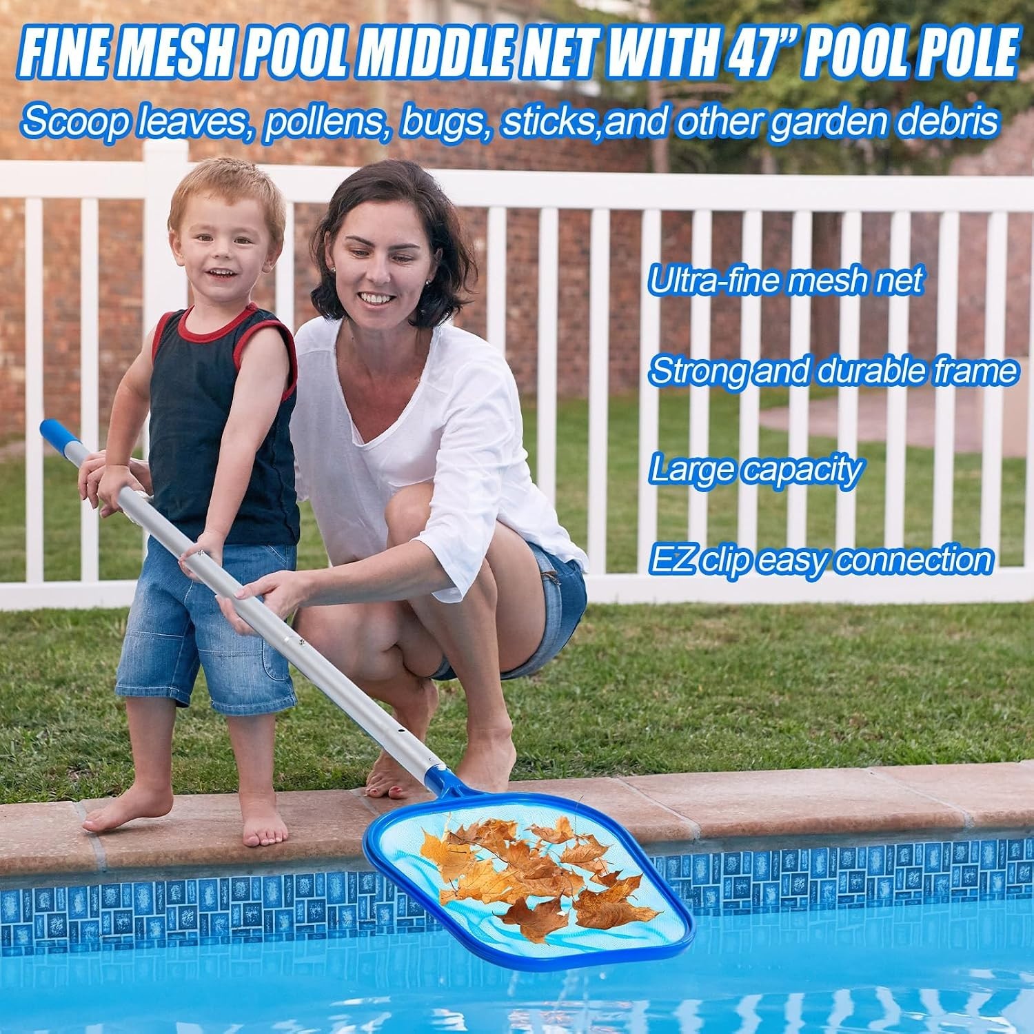 Ultimate 5-Piece Pool Cleaning Set: Leaf Skimmer, Vacuum Head & Pumice Stone