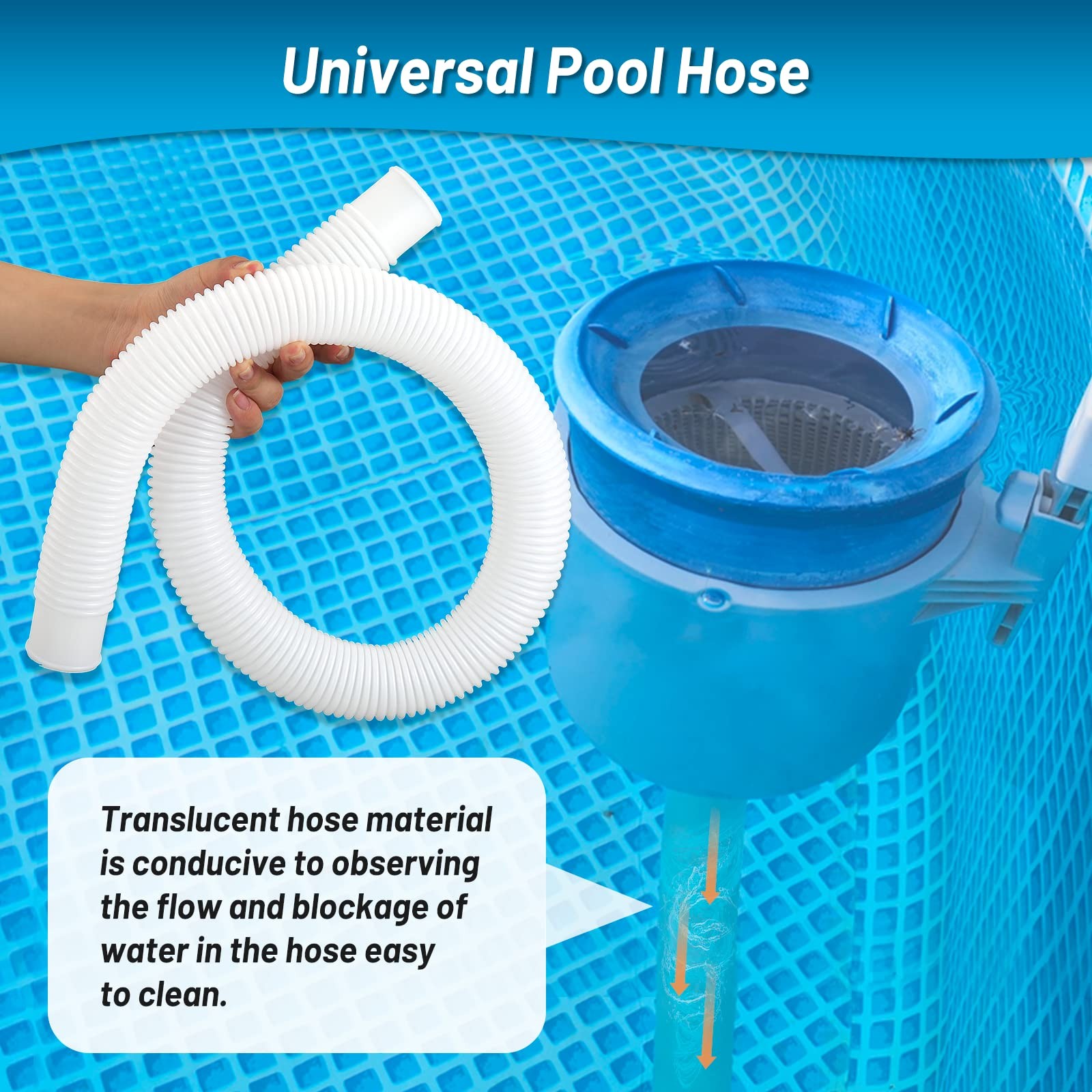 IDEASURE 1-1/4 Inch x 3ft Pool Hoses for Above 1.25 » x 3ft-1 pack, White