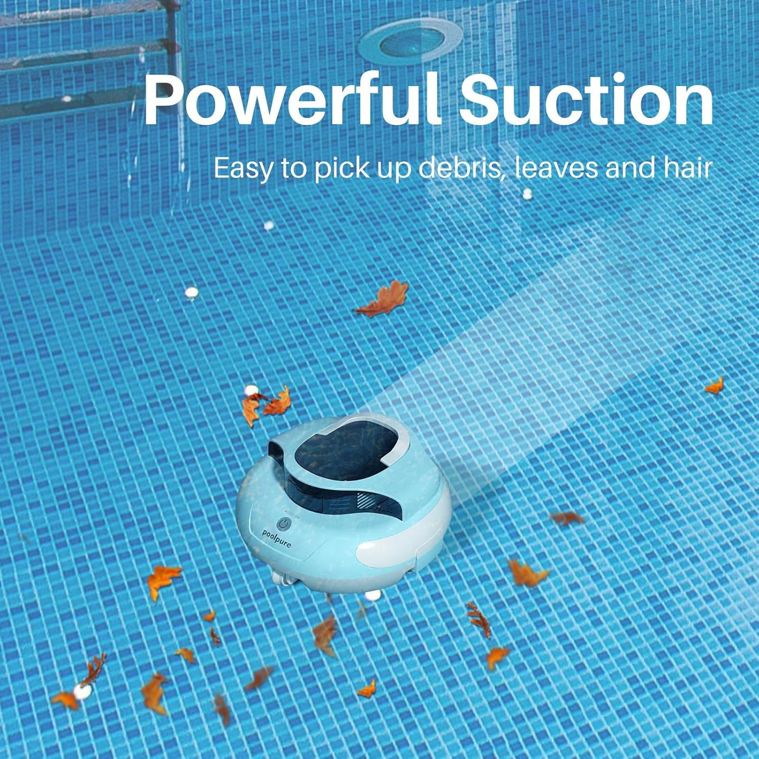 Cordless Robotic Pool Cleaner with Dual 30W Motors, 5000Mah Battery, 120 Minutes