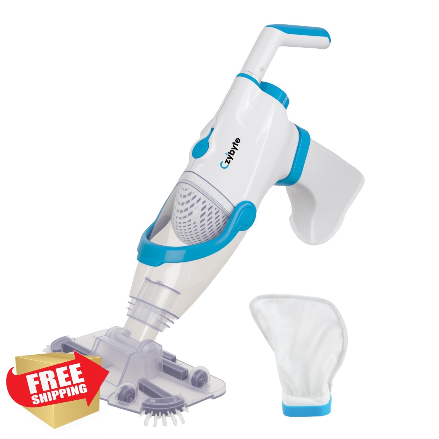 CZYBYTE Handheld Pool Vacuum Cleaner White Blue