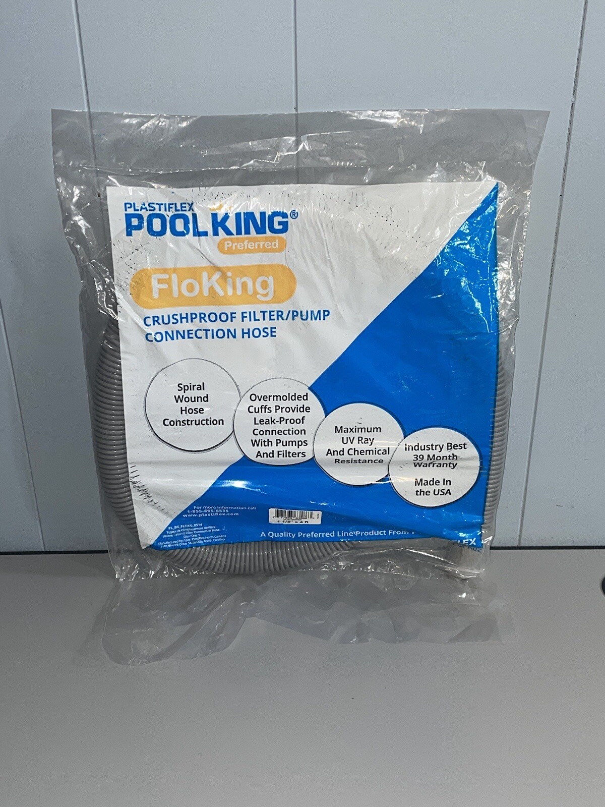 Plastiflex Deluxe FloKing Swimming Pool Filter Connection Hose – 4&prime; x 1.25&Prime;