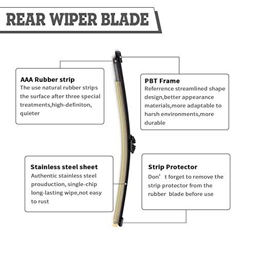 Rear Wiper Arm & Blade Kit, Exact-Fit Replacement for ford edge 2015-2024
