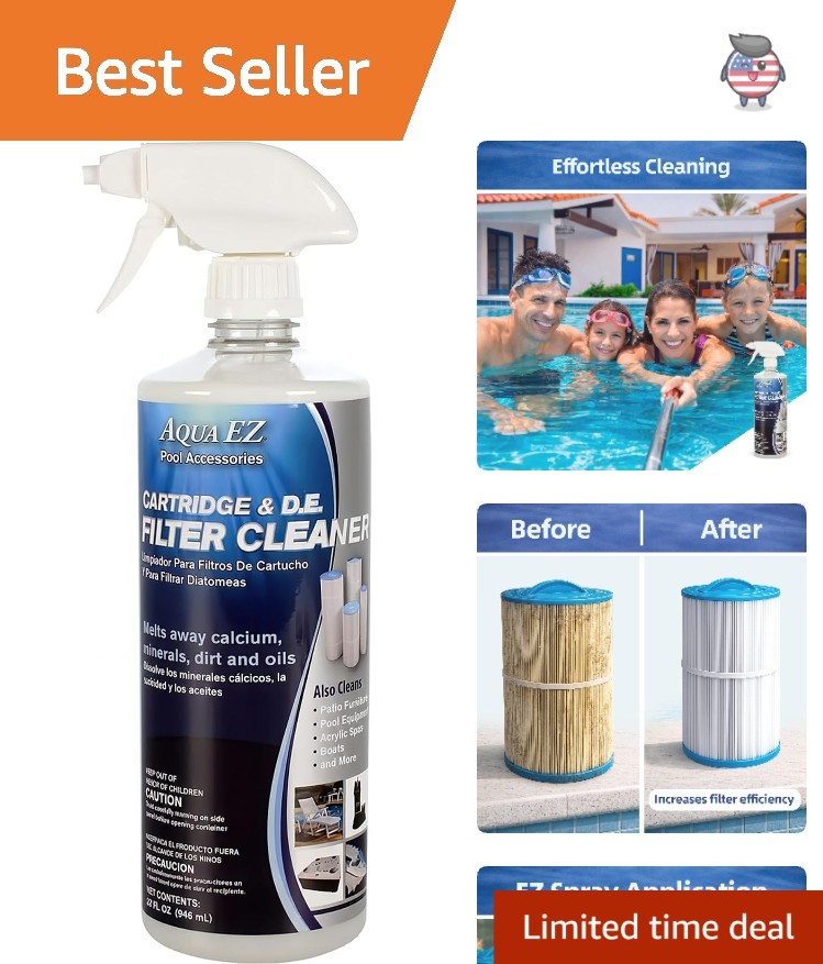 Pool & Spa Filter Cleaner – Extends Filter Life, 32 oz Citrus Fresh Formula