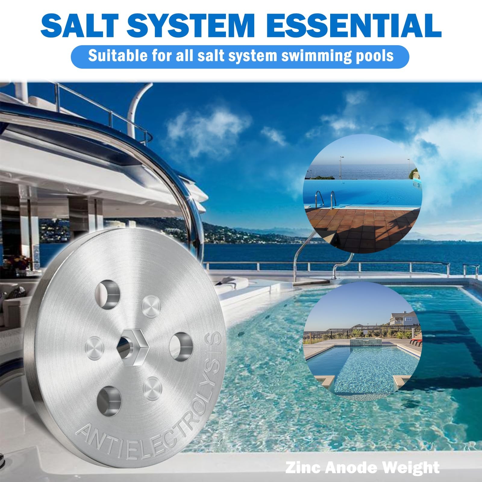 2PCS Pool Skimmer Zinc Anode Weight – Anti-Electrolysis Sacrificial Anode for…