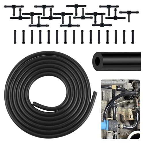 Vacuum Hose Set with ID*OD 3 * 9mm,1PC 9.84Ft 1/8&Prime; (3mm) – 10Ft + 30PCS Adapter