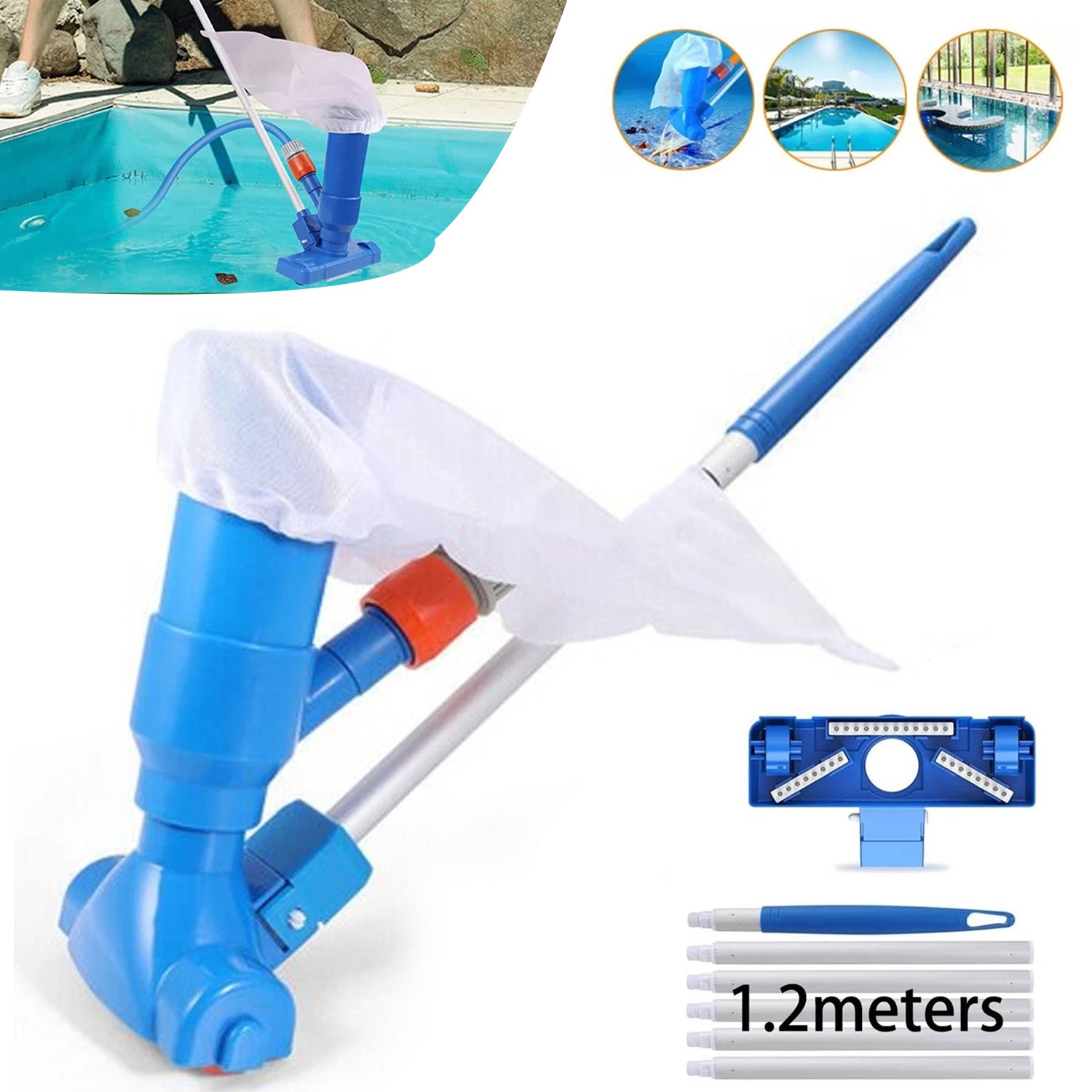 Handheld Vacuum Swimming Pool Jet Cleaner For Above Ground Spa Pond Fountain