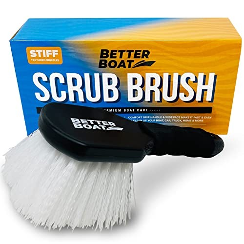 Stiff Hand Scrub Brush Heavy Duty Tire and Wheel Cleaning Tool, Short Handle