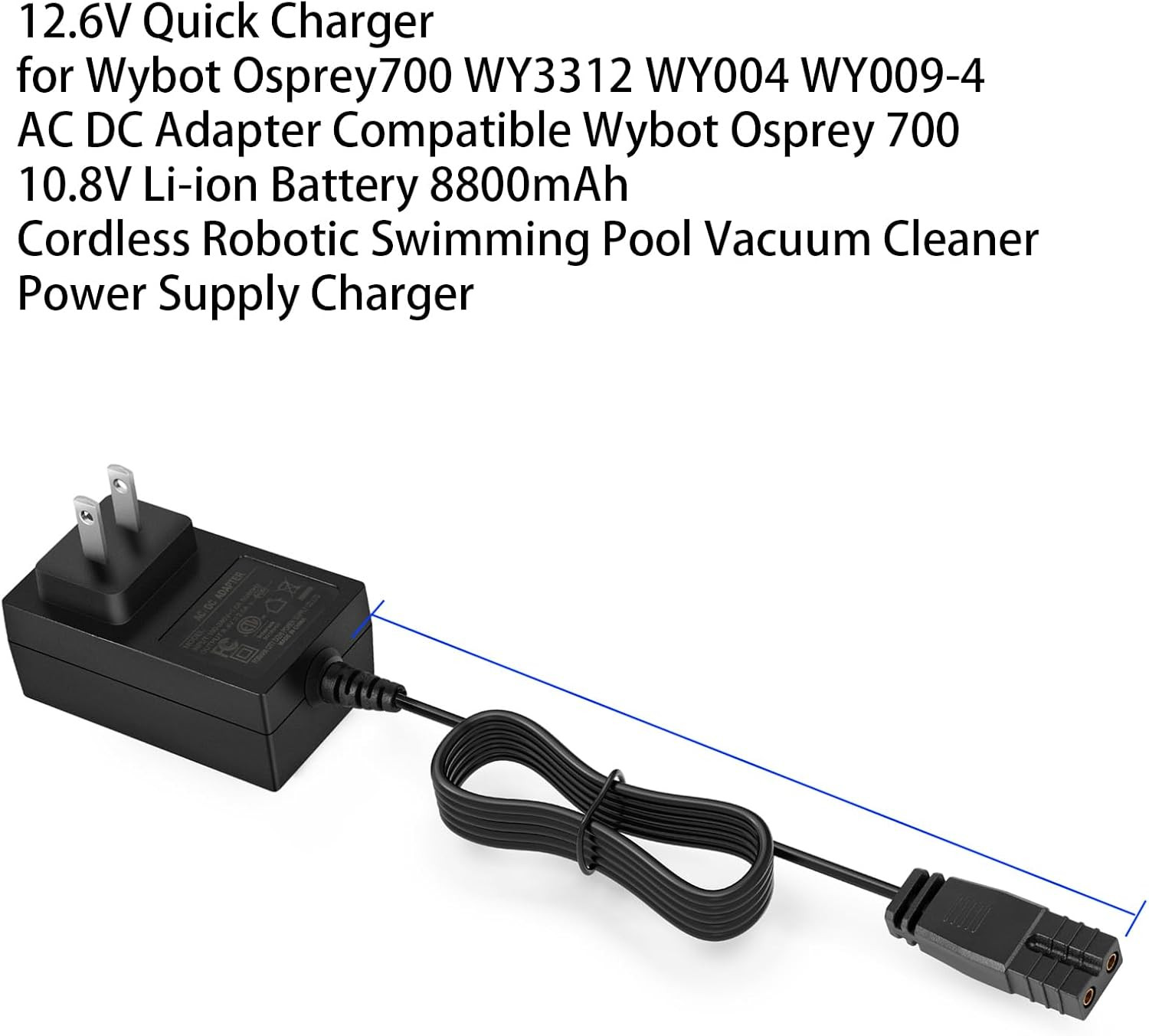 12.6V Quick Charger for Wybot Osprey Robotic Pool Cleaner Compatible with Wybot