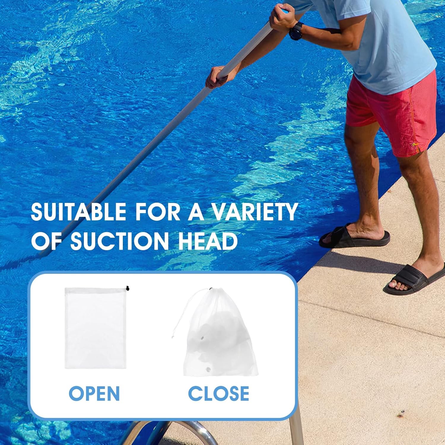Thinp 6 Pack Pool Cleaner Net, 9 X 12.2 Inch Vacuum Pool Cleaner Fine Mesh Bag