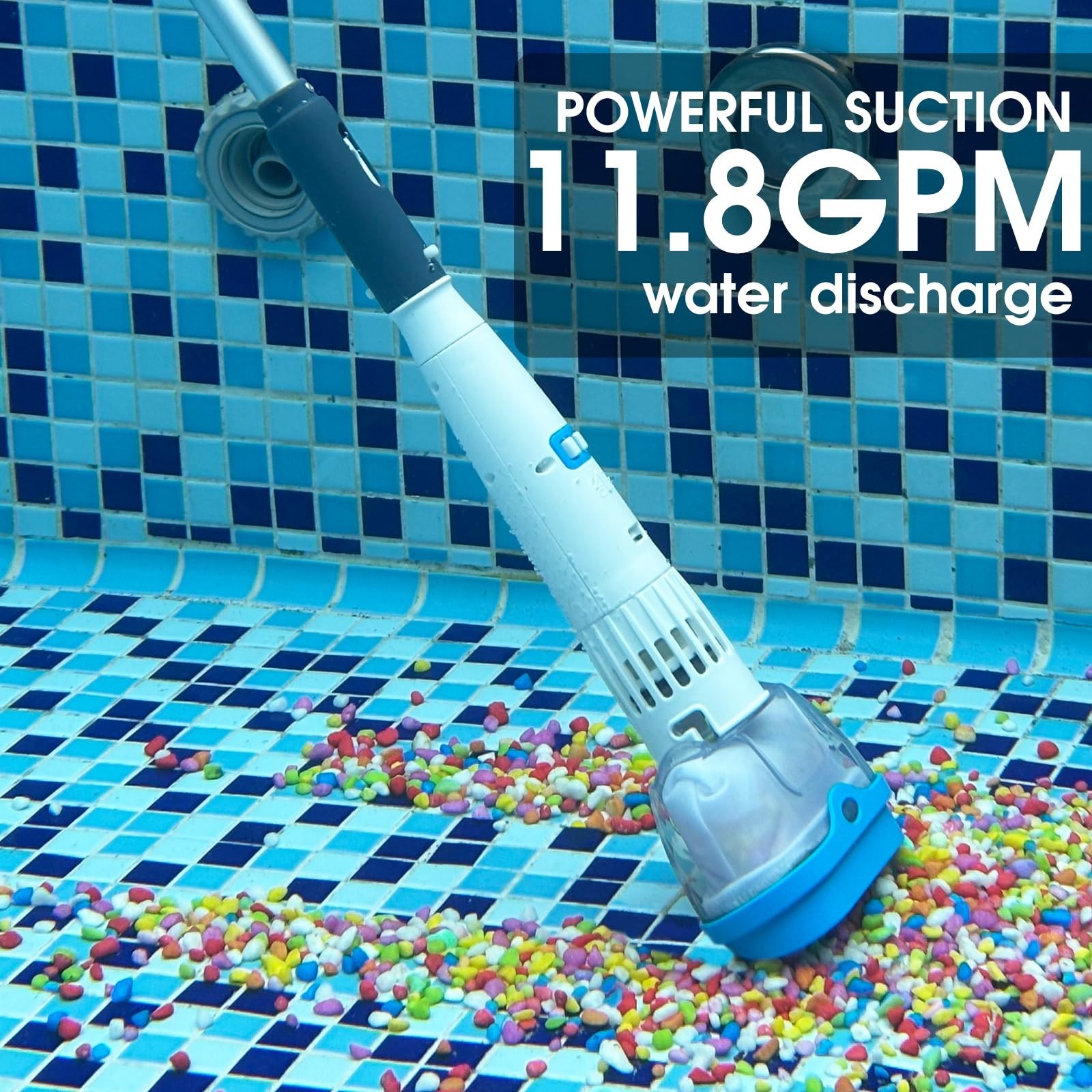 Rechargeable Hot Tub Vacuum Cleaner – Magnetic Drive, Ultra Fine Mesh Filter, 60