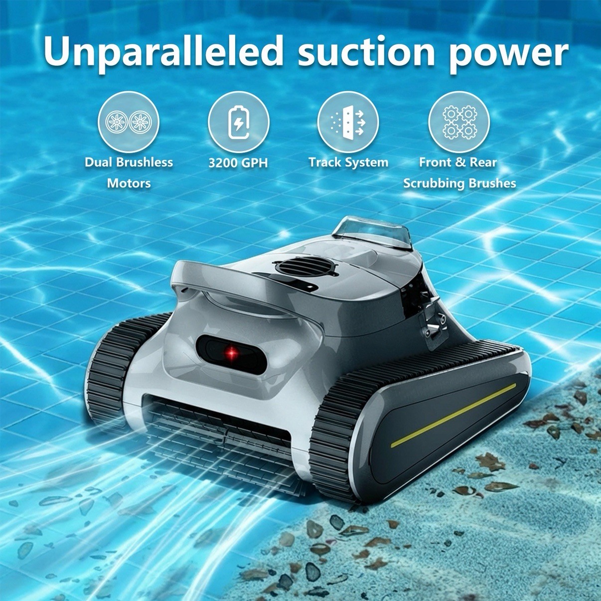 2025-Seauto Crab Cordless Robotic Pool Vacuum, Wall-Climbing, Auto Pool Cleaner