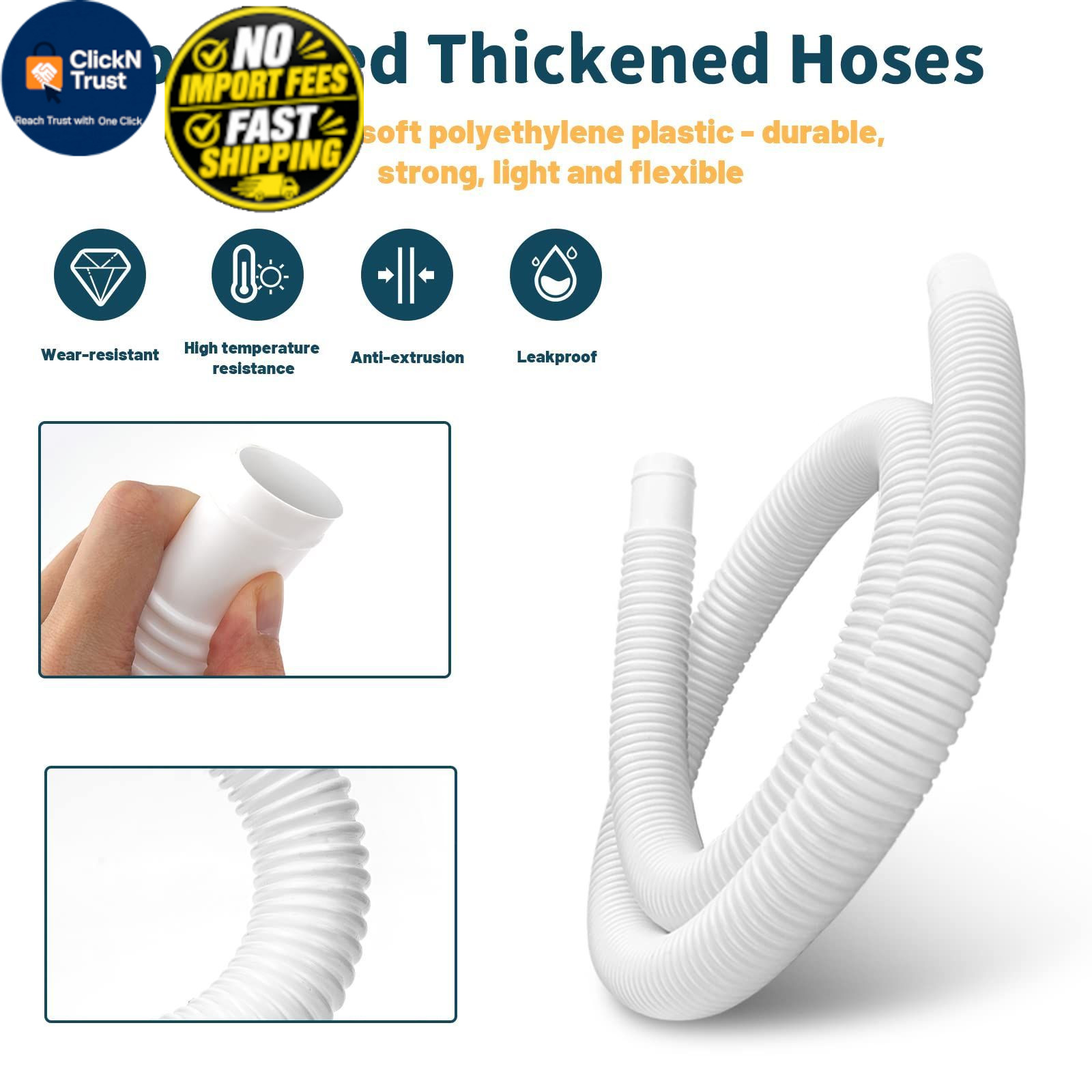 1.25&Prime; Pool Hose Replacement for Intex Pump – 59&Prime; 1.25 inches, Translucent