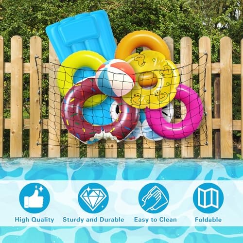 71 x 47 in Large Pool Toy Float Storage Net,Hanging Elastic Mesh Net Organizer