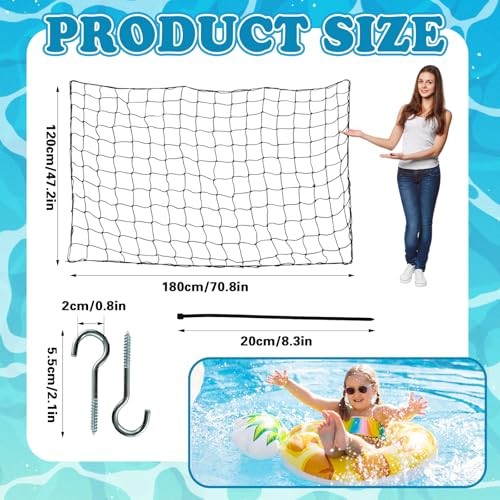 71 x 47 in Large Pool Toy Float Storage Net,Hanging Elastic Mesh Net Organizer