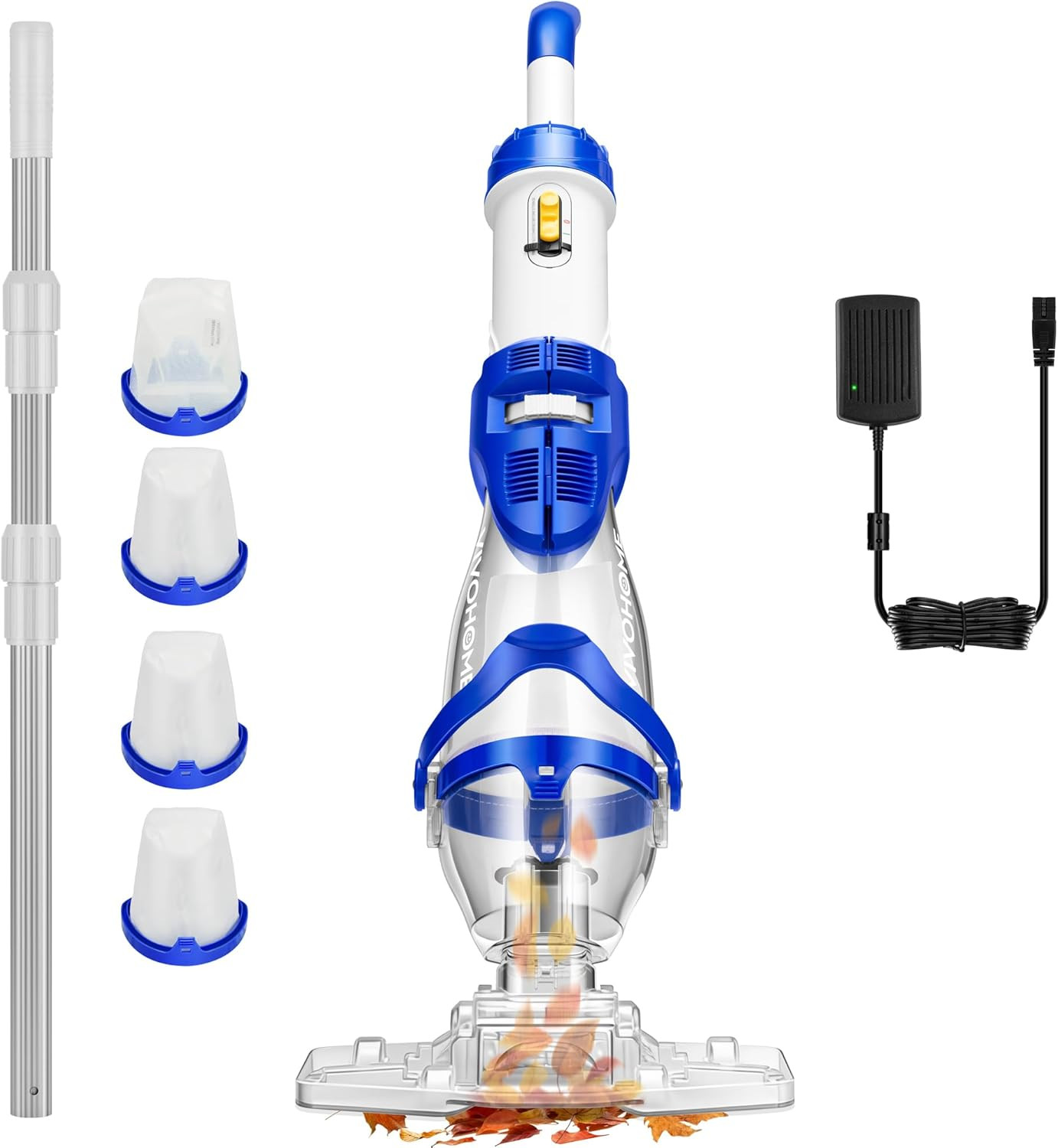 1140GPH Handheld Pool Vacuum Cordless Cleaner Powerful 40W Motor Suction Long-Ru