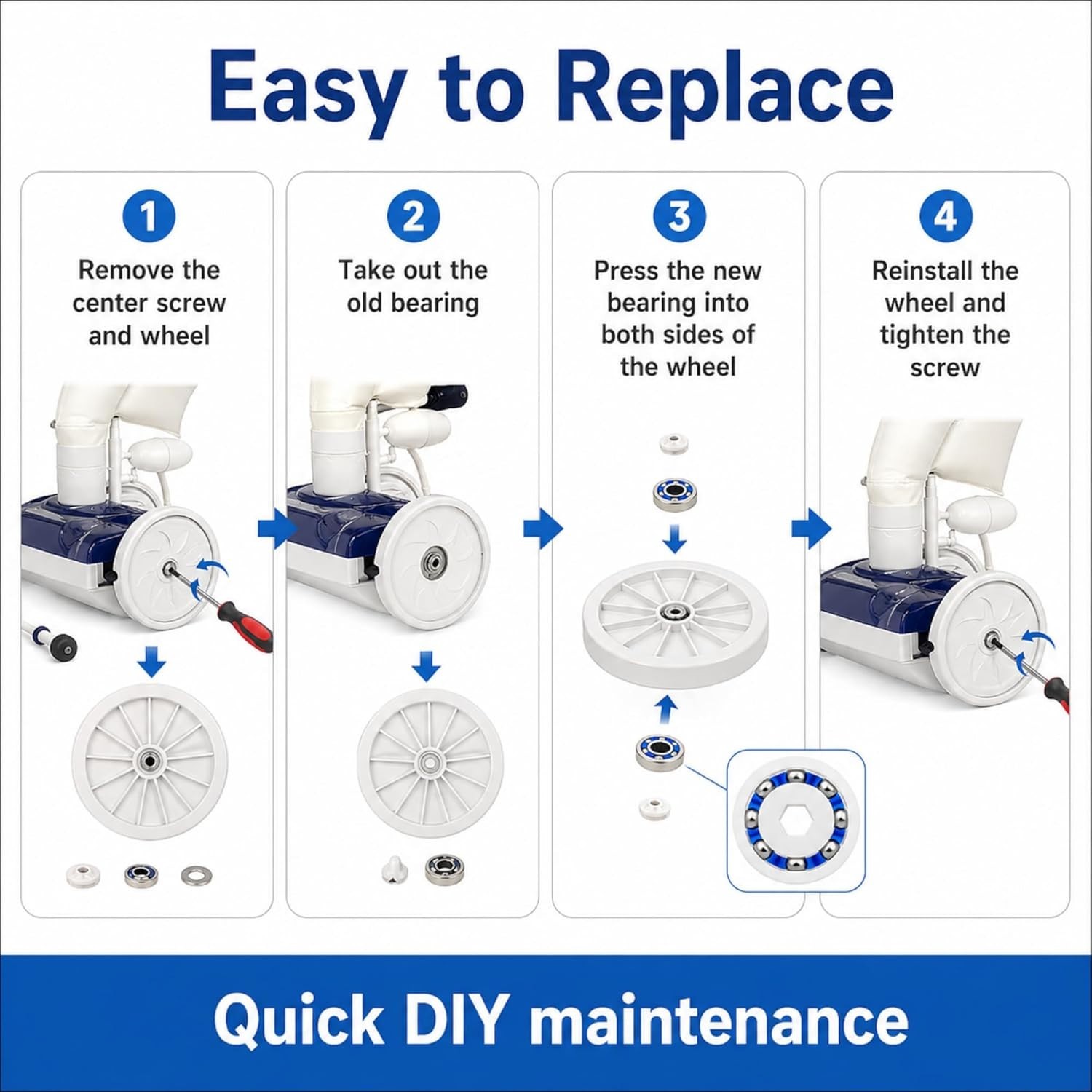 Restore Your Polaris Pressure-Side Pool Cleaner: 8 Pack Bearing Replacement Set