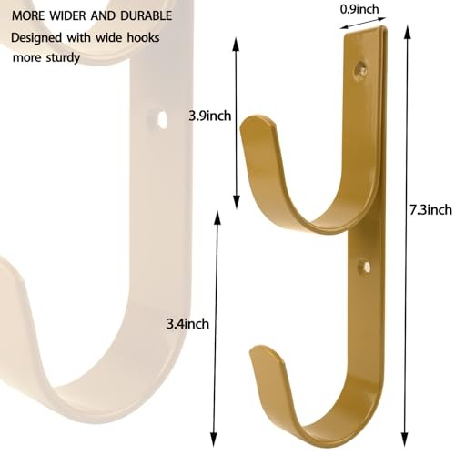 2 PCS Set Wide Pool Pole Hangers Heavy Duty Aluminium Holder Hooks with Brown