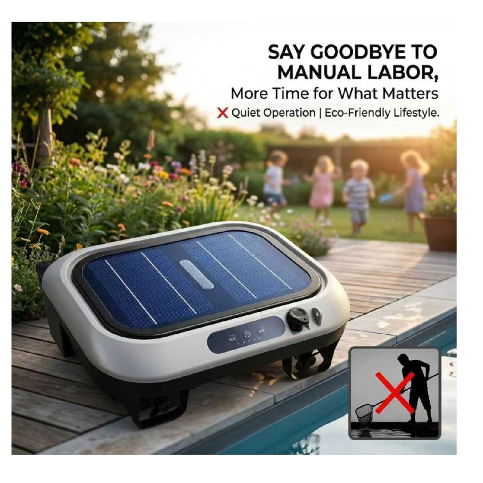 Automatic Solar Robotic Pool Skimmer Cleaner, Pool Cleaner for In-ground & Above