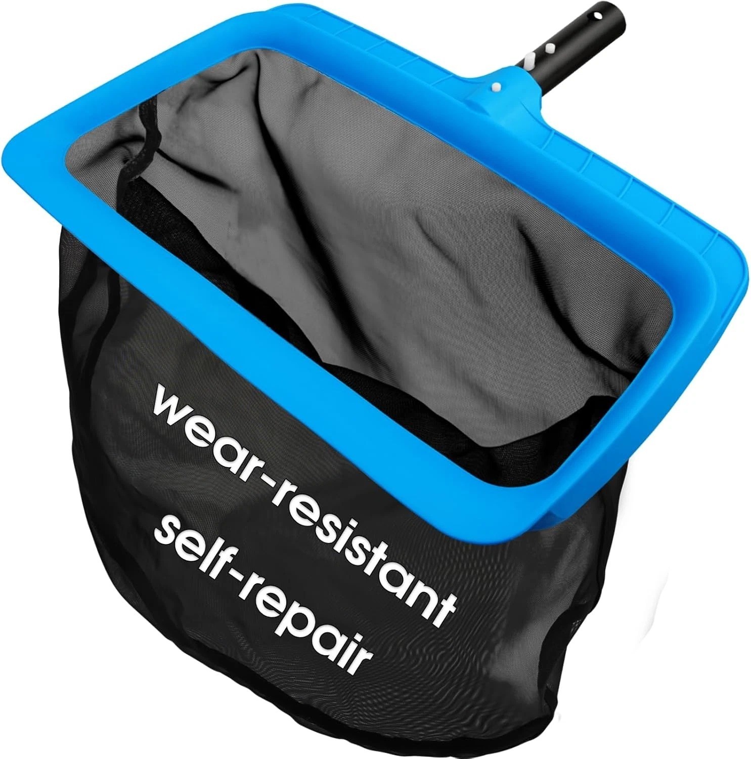 Pool Skimmer Net with Self-Repair Fine Nylon Mesh Bag, Pool Leaf Rake for above