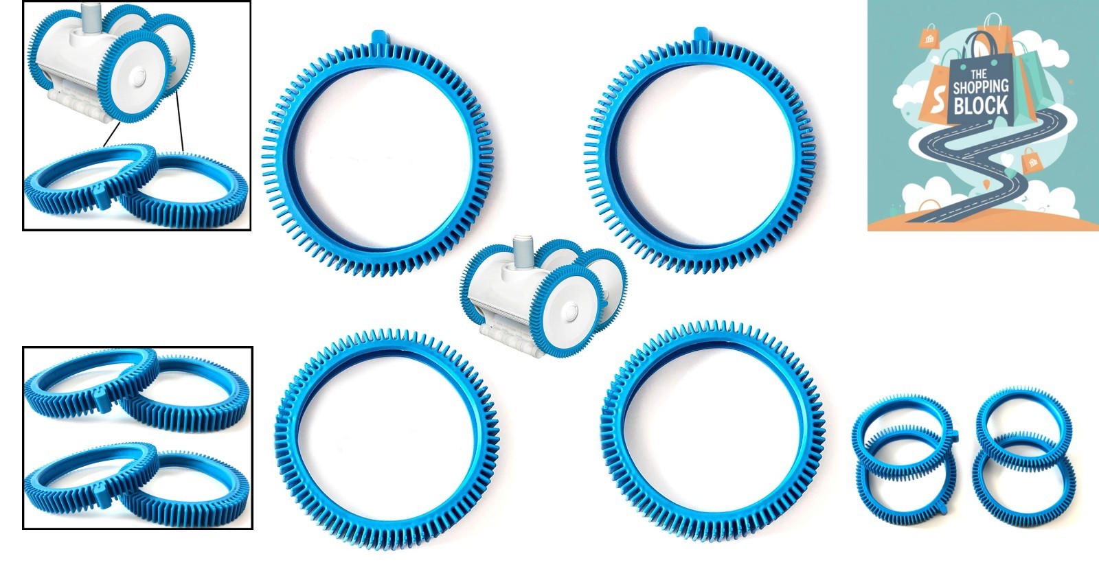 Pool Cleaner Tire Kit for Poolvergnuegen 896584000-143/082, 2 Front & Rear, 6…
