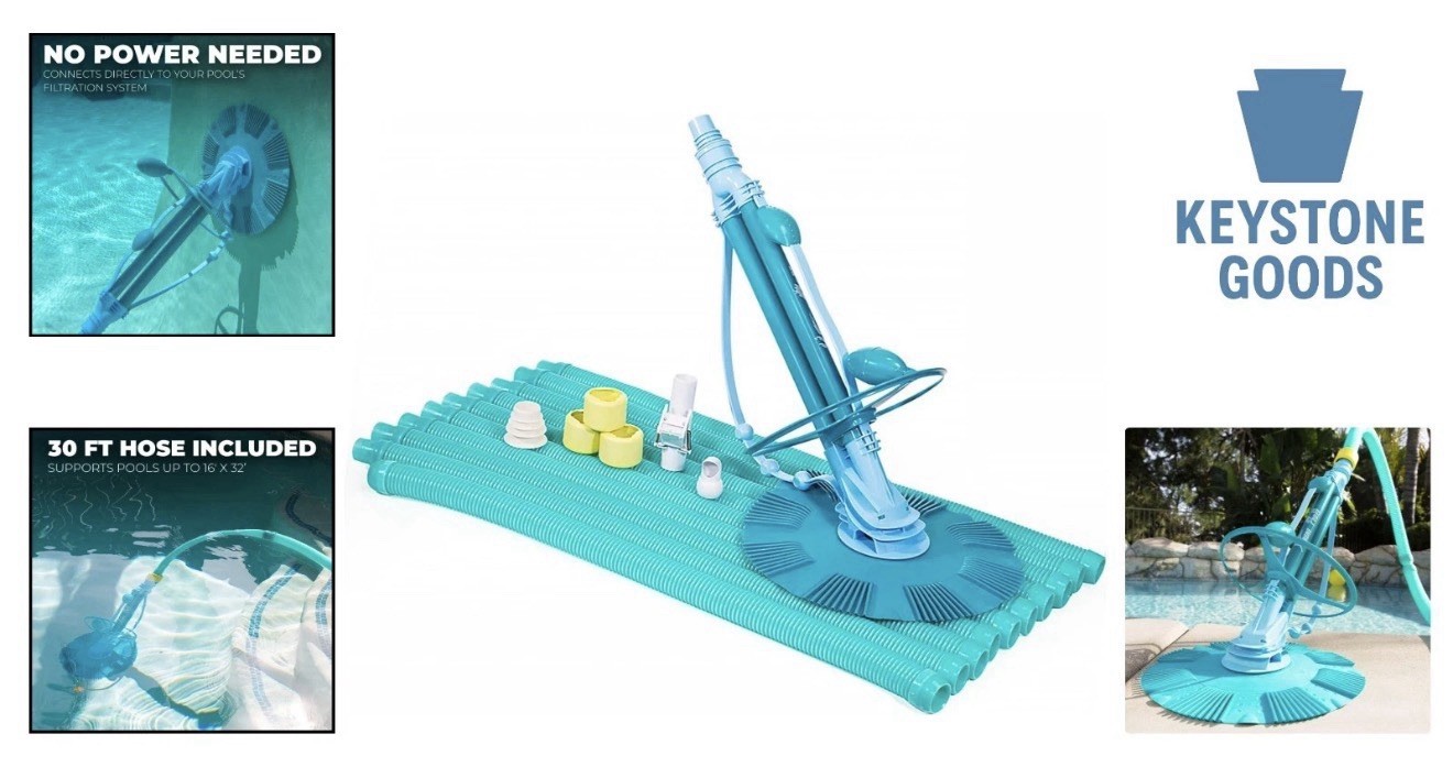 Automatic Pool Cleaner with 30ft Hose Set – In-Ground Suction Side Vacuum
