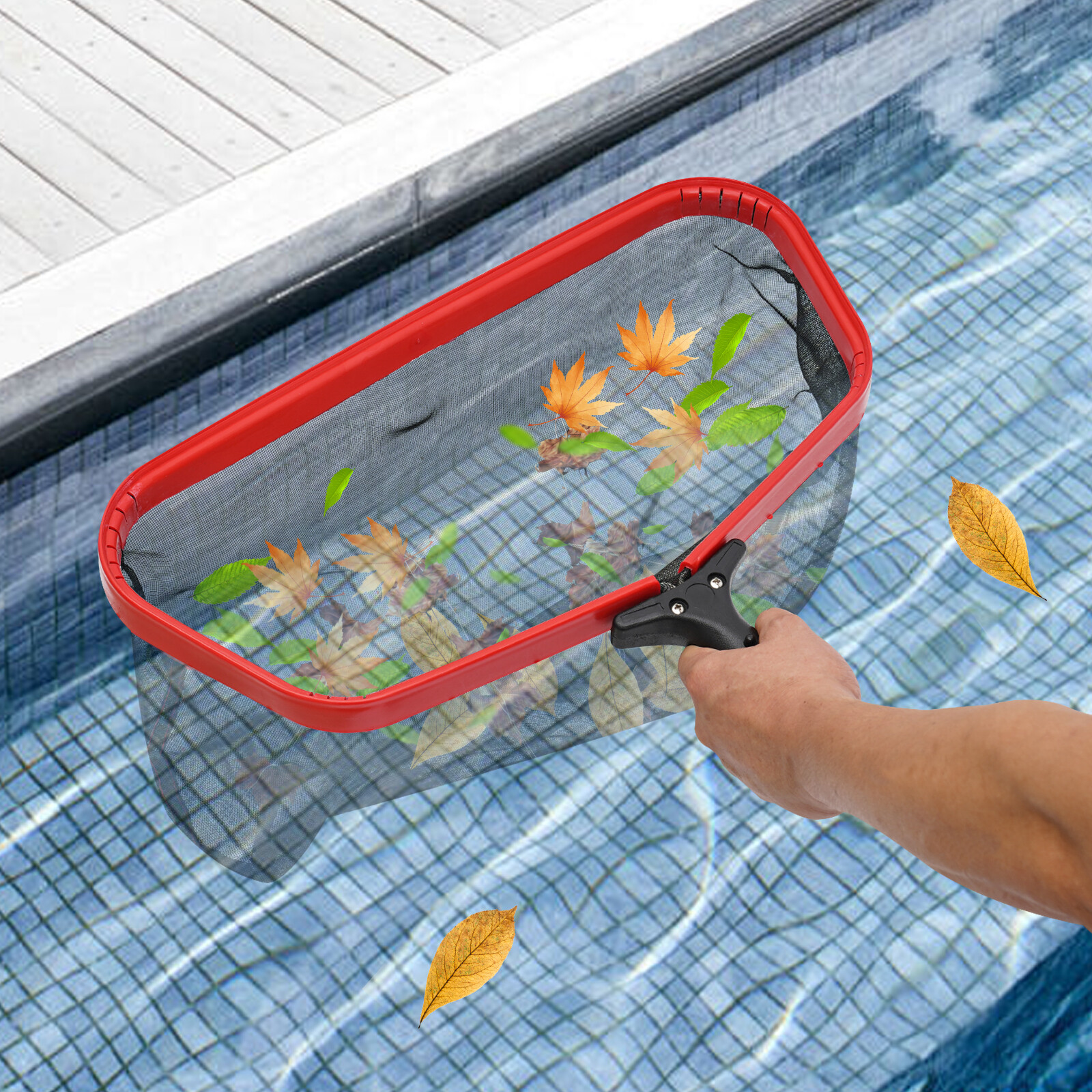 19&Prime; Swimming Pool Leaf Skimmer Net, Heavy Duty Aluminum Frame, Fast Cleaning