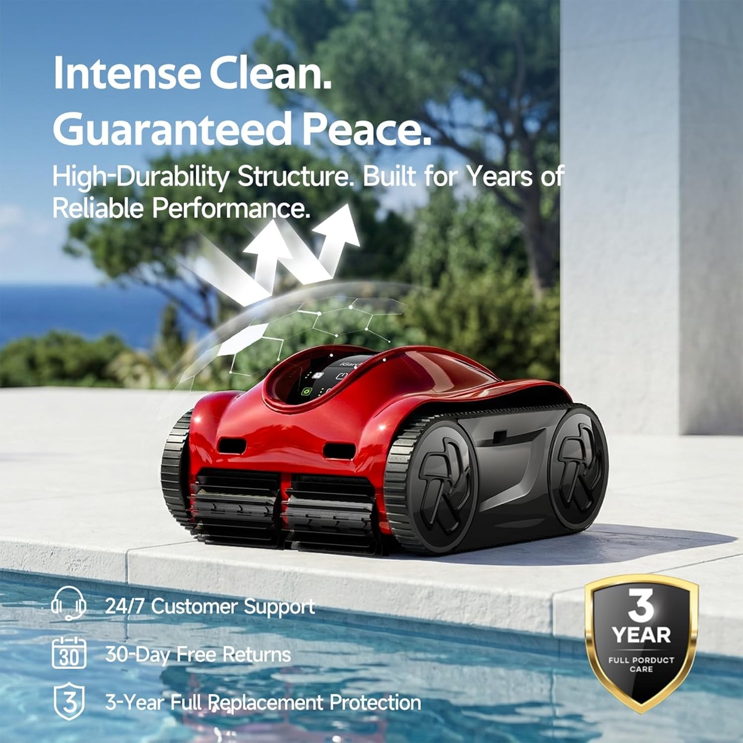 iGarden K Pro 100 Cordless Robotic Pool Cleaner 10H Wall Climbing AI Navigation