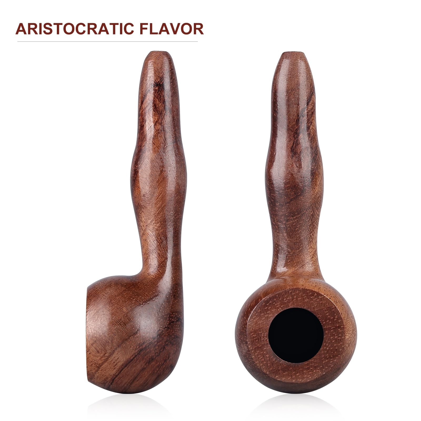 Joyoldelf Mini Tobacco Pipe Set – Rosewood Smoking with Metal brown