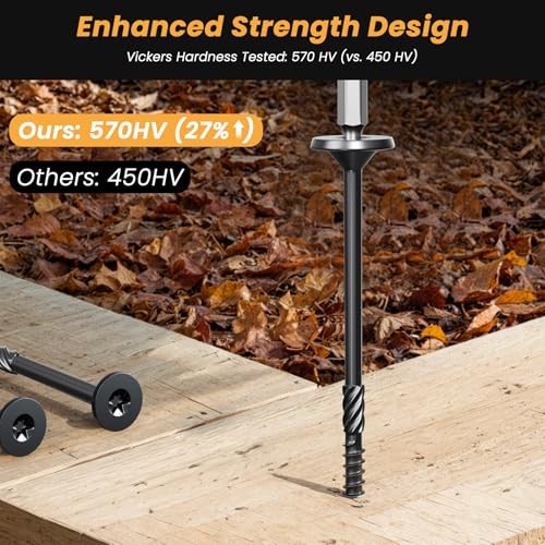 Lag Screws #14 x 4 InchPcs Heavy Duty Structural Wood Screws #14 x 4&Prime; 30 Black