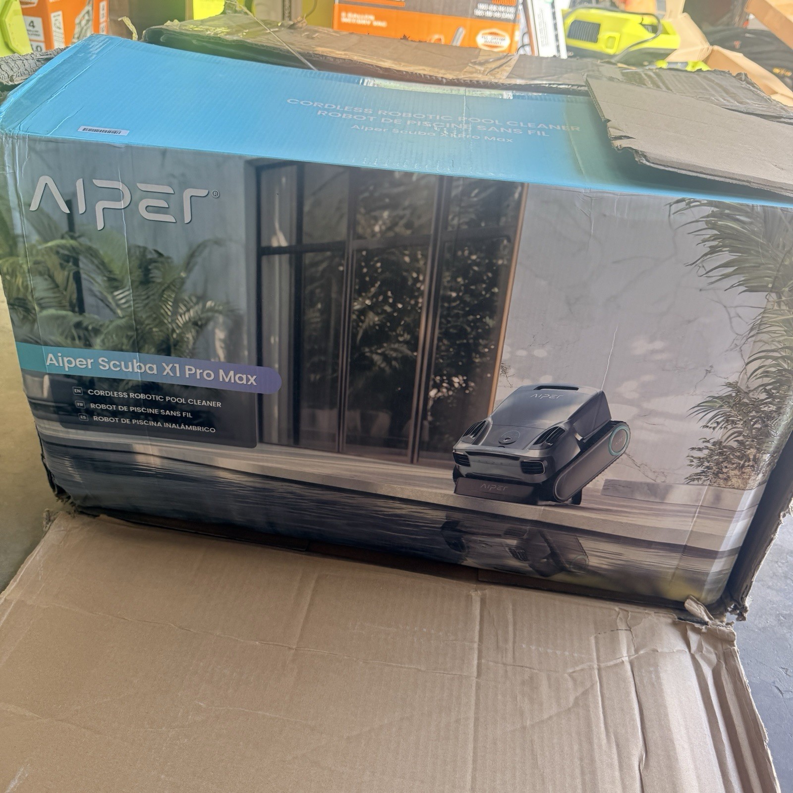 Aiper Scuba X1 Pro Max Cordless Robotic Pool Cleaner, App Control, Floor/Walls