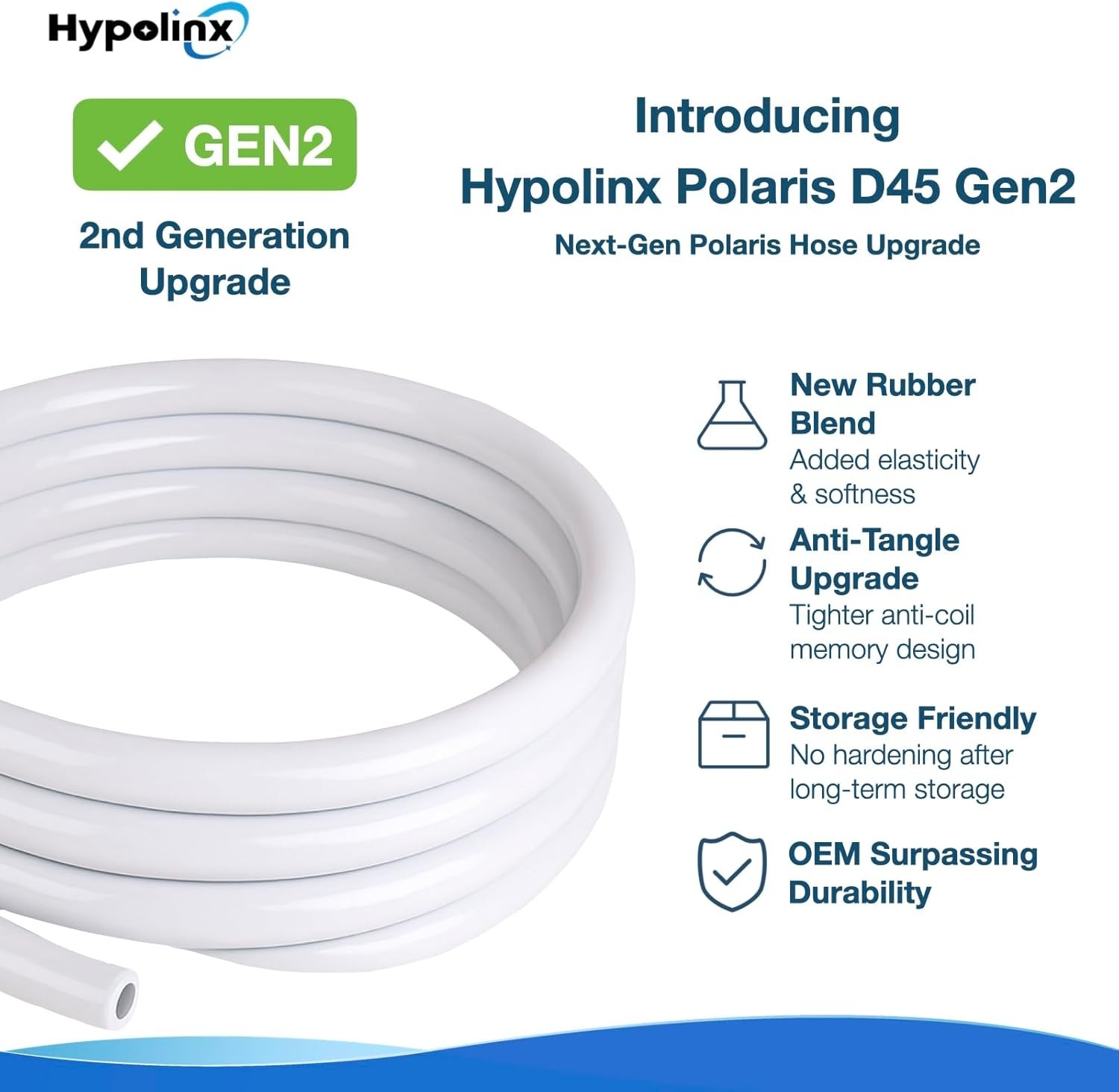 Replacement Feeder Hose for Polaris 280 380 D45 – 10ft Length & Tangle Resistant